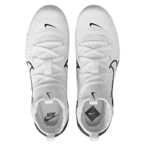 Nike Alpha Huarache NXT White Black Metal Cleats DJ6517-101 Men Size 9 NWT - Picture 3 of 12